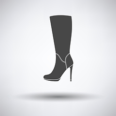 Image showing Autumn woman high heel boot icon