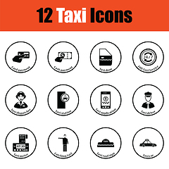 Image showing Set of twelve Taxi icons