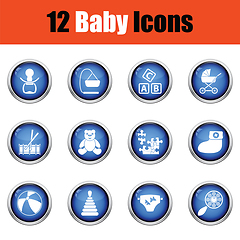 Image showing Set of baby icons. 