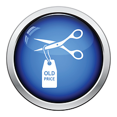 Image showing Scissors cut old price tag icon