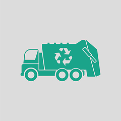Image showing Garbage car recycle icon