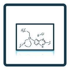 Image showing Icon of chemistry formula on classroom blackboard