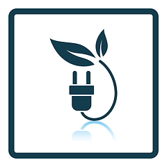 Image showing Electric plug with leaves icon