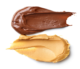 Image showing melted chocolate cream and peanut butter