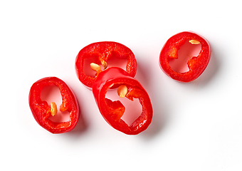 Image showing red hot chili pepper slices