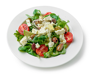 Image showing plate of fresh greek salad