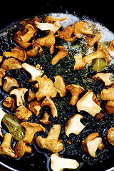 Image showing Chanterelles Fried in Pan