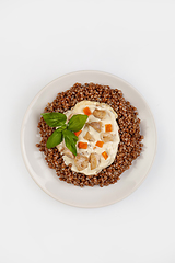 Image showing Boiled Buckwheat And Sauce