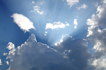 Image showing Sky landscape with clouds and sunlight