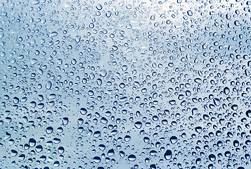 Image showing Water drops on glass, natural texture