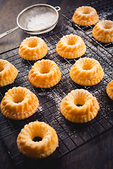 Image showing Gugelhupf - homemade lemon cheesecake as bundt cakes