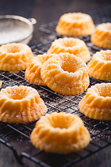 Image showing Gugelhupf - homemade lemon cheesecake as bundt cakes