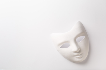 Image showing Theater concept - white mask on white background with copy space