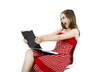 Image showing Laptop woman