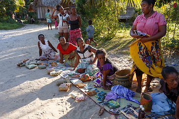 Image showing Malagasy woman from village selling souvenir, Madagascar
