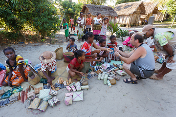 Image showing Malagasy woman from village selling souvenir, Madagascar