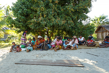 Image showing Malagasy woman from village traditional singing and dancing