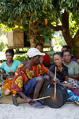 Image showing Malagasy woman from village traditional singing and dancing