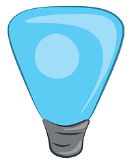 Image showing A blue-colored cartoon light bulb vector or color illustration
