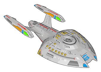 Image showing Fantasy battle cruiser vector illustration on white background