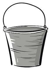 Image showing Simple vector illustration of a grey bucket on white background 