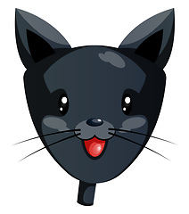 Image showing Cartoon black cat vector illustartion on white background