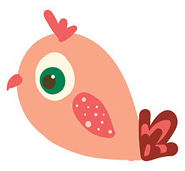 Image showing A beautiful pink bird vector or color illustration