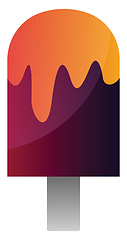 Image showing Purple ice cream with orange toping vector illustration on a whi