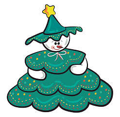 Image showing Doll dressed as tree vector or color illustration