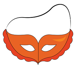 Image showing Orange carnival mask vector illustration on white background 