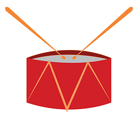 Image showing Red toy drum vector illustration on white background 