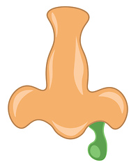 Image showing A person\'s nasal discharge or runny nose green in color vector c