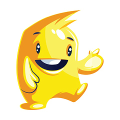 Image showing Positive cute yellow monster character white background vector i