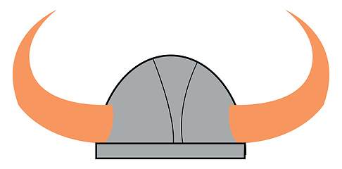 Image showing Horned Viking helmet vector or color illustration