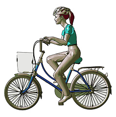 Image showing A lady rider stay healthy and fit vector or color illustration