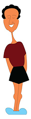 Image showing A man wearing black shorts looks handsome vector or color illust