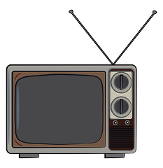 Image showing A black & white TV vector or color illustration