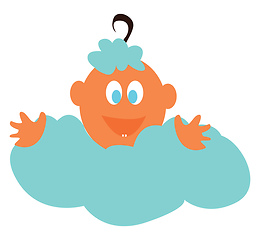 Image showing Happy baby, vector color illustration.