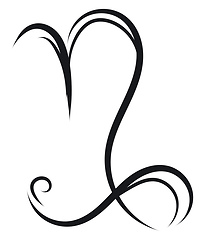 Image showing Simple capricorn horoscope sign vector illustration on white bac