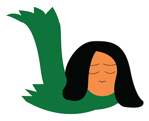 Image showing A dejected girl vector or color illustration