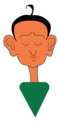 Image showing Clipart of a boy with a small ponytail at the center of his head