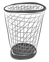 Image showing Empty trash basket illustration color vector on white background