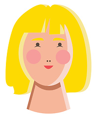 Image showing Oriental girl with yellow hair vector or color illustration