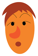 Image showing A confused boy vector or color illustration