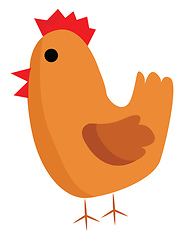 Image showing A brown chicken vector or color illustration