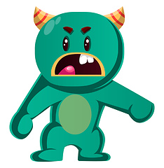 Image showing Green monster is angry with you vector illustration