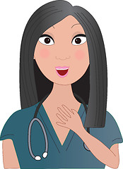 Image showing Asian Nurse Surprised
