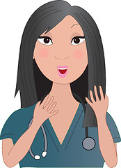 Image showing Asian Nurse Talking