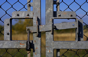 Image showing Closed and locked gates