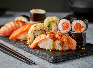 Image showing plate of various sushi